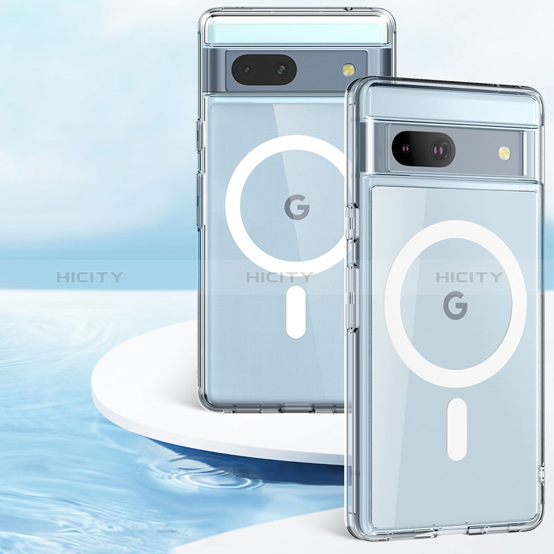 Silikon Hülle Handyhülle Ultradünn Tasche mit Mag-Safe Magnetic Magnetisch Durchsichtig Transparent P01 für Google Pixel 7a 5G