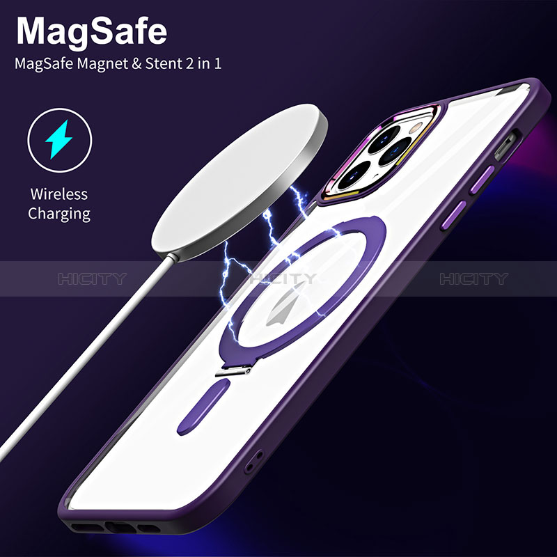 Silikon Hülle Handyhülle Ultradünn Tasche mit Mag-Safe Magnetic Magnetisch Durchsichtig Transparent SD1 für Apple iPhone 11 Pro groß