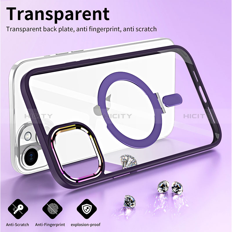 Silikon Hülle Handyhülle Ultradünn Tasche mit Mag-Safe Magnetic Magnetisch Durchsichtig Transparent SD1 für Apple iPhone 13