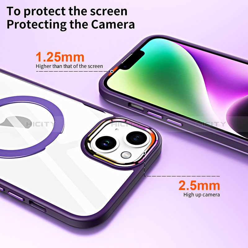 Silikon Hülle Handyhülle Ultradünn Tasche mit Mag-Safe Magnetic Magnetisch Durchsichtig Transparent SD1 für Apple iPhone 13