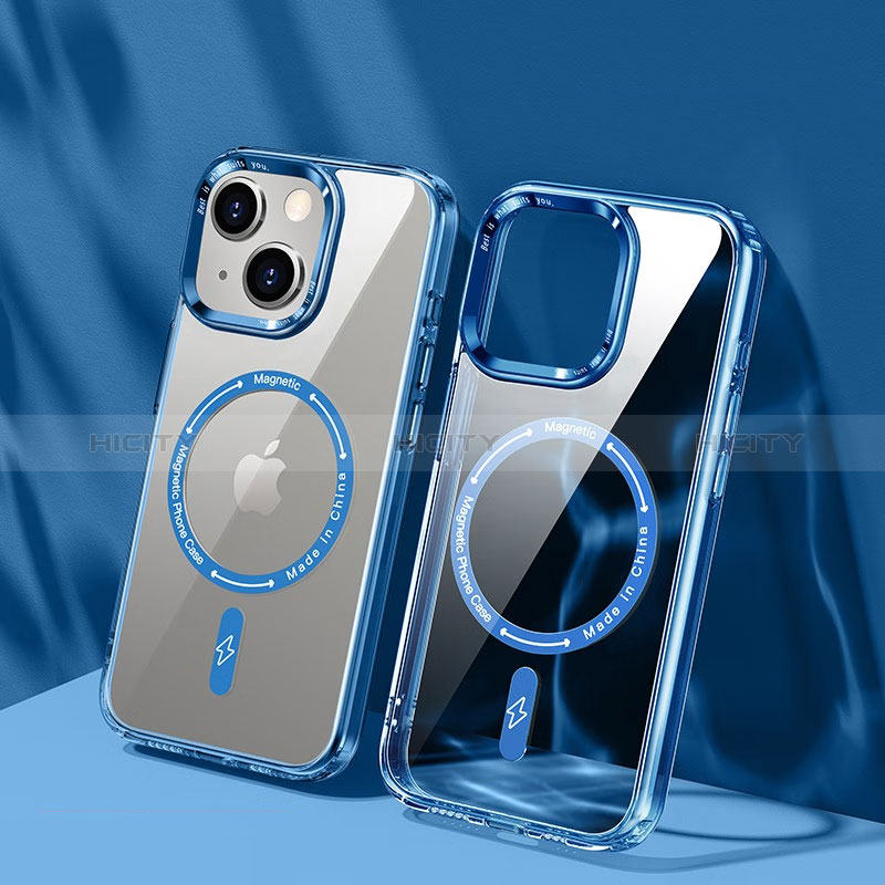 Silikon Hülle Handyhülle Ultradünn Tasche mit Mag-Safe Magnetic Magnetisch Durchsichtig Transparent TB1 für Apple iPhone 15