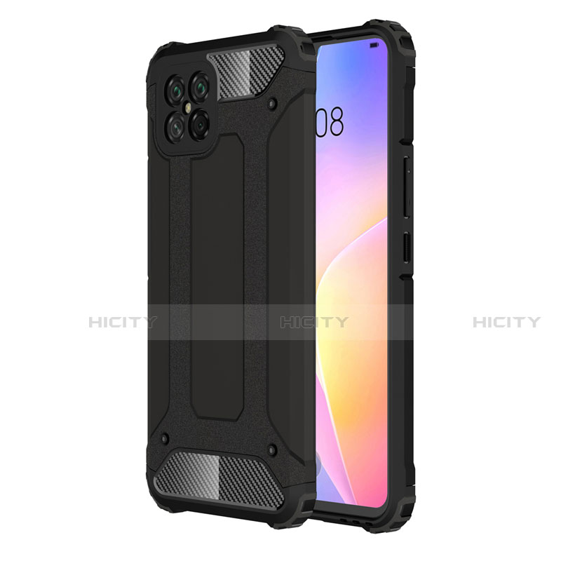 Silikon Hülle Handyhülle und Kunststoff Schutzhülle Hartschalen Tasche für Huawei Nova 8 SE 5G Schwarz