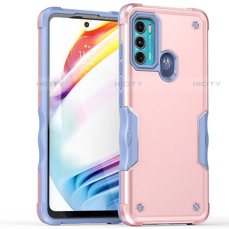 Silikon Hülle Handyhülle und Kunststoff Schutzhülle Hartschalen Tasche für Motorola Moto Edge 20 Lite 5G Rosa