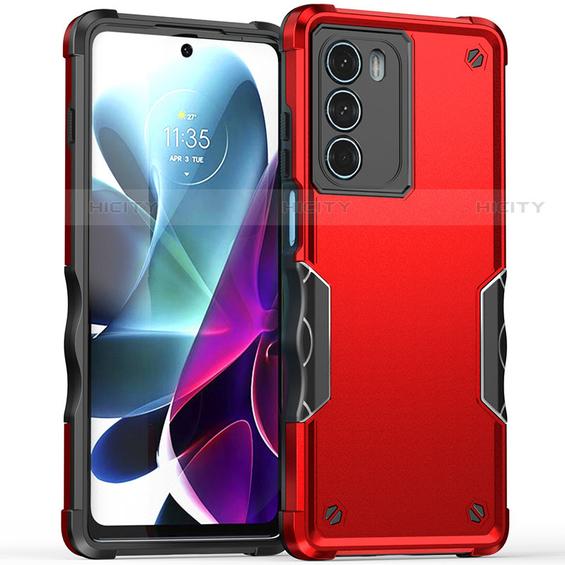 Silikon Hülle Handyhülle und Kunststoff Schutzhülle Hartschalen Tasche für Motorola Moto Edge S30 5G Rot Plus