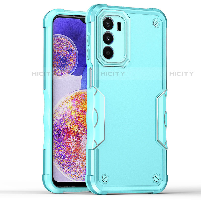 Silikon Hülle Handyhülle und Kunststoff Schutzhülle Hartschalen Tasche für Motorola Moto G71s 5G Cyan