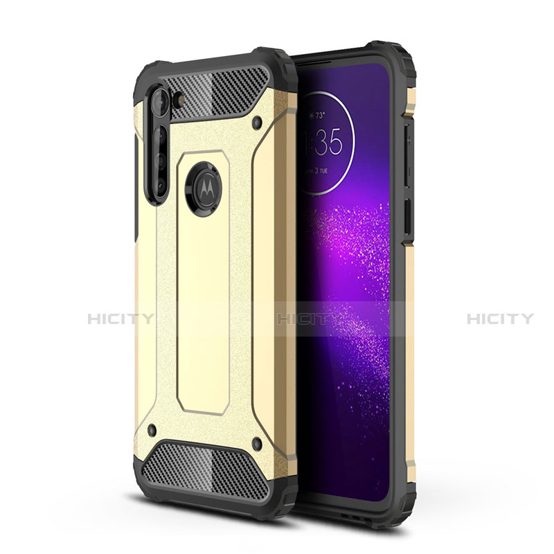 Silikon Hülle Handyhülle und Kunststoff Schutzhülle Hartschalen Tasche für Motorola Moto G8 Power Gold