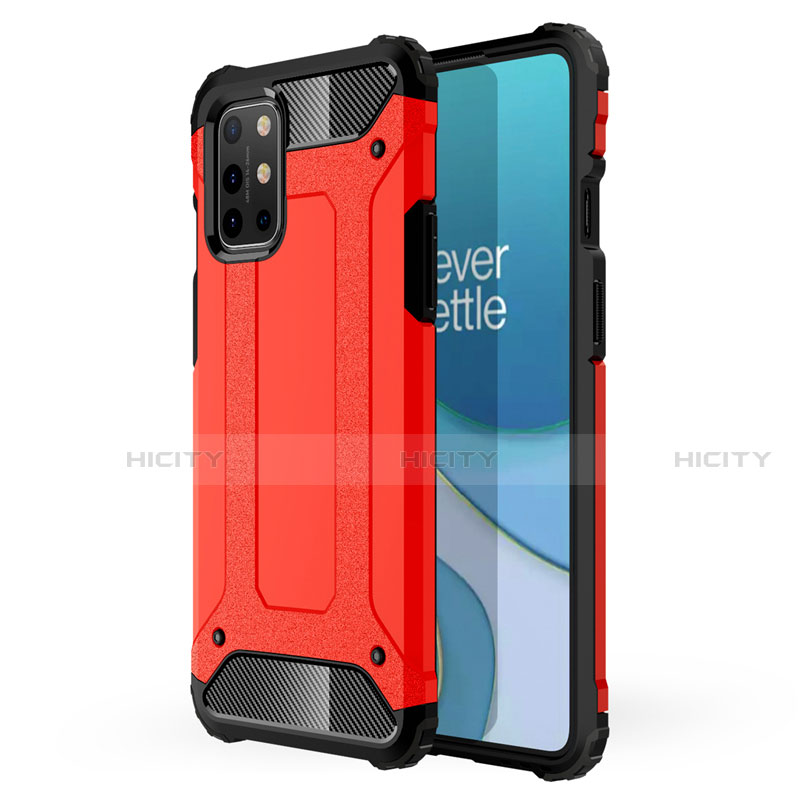 Silikon Hülle Handyhülle und Kunststoff Schutzhülle Hartschalen Tasche für OnePlus 8T 5G Rot