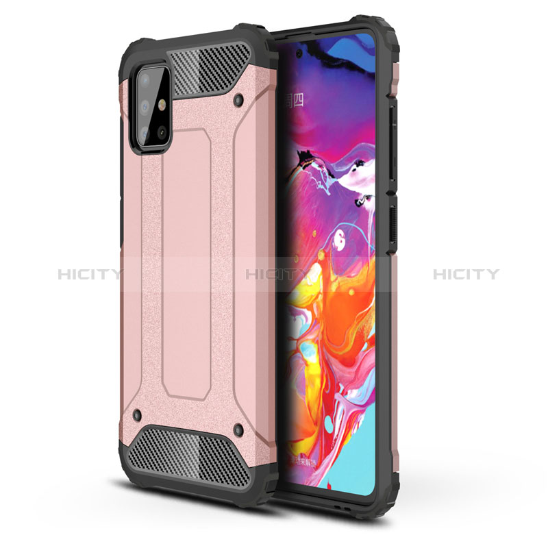 Silikon Hülle Handyhülle und Kunststoff Schutzhülle Hartschalen Tasche für Samsung Galaxy M40S Rosegold