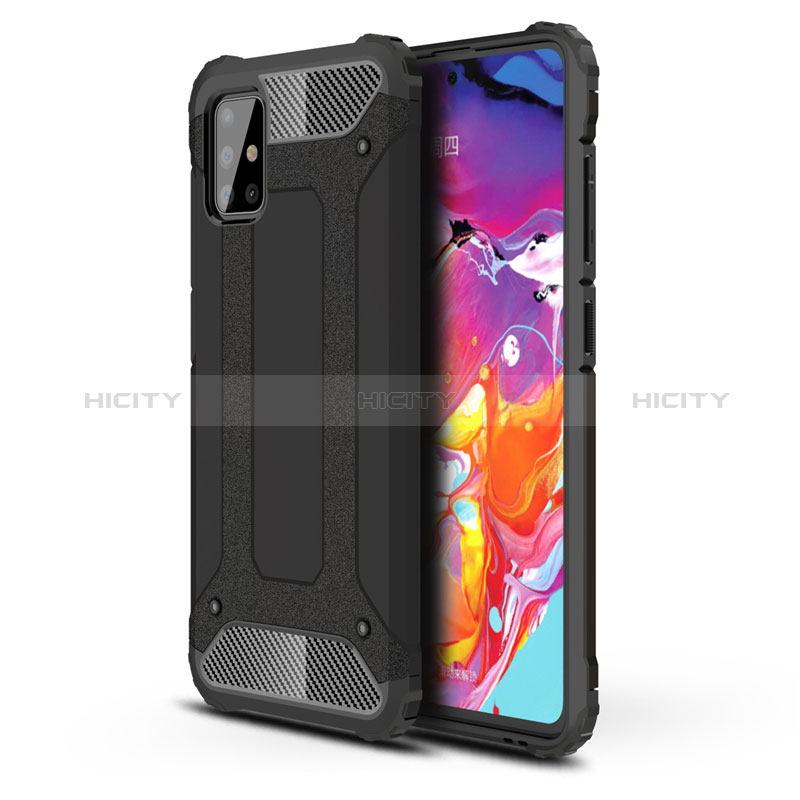 Silikon Hülle Handyhülle und Kunststoff Schutzhülle Hartschalen Tasche für Samsung Galaxy M40S Schwarz