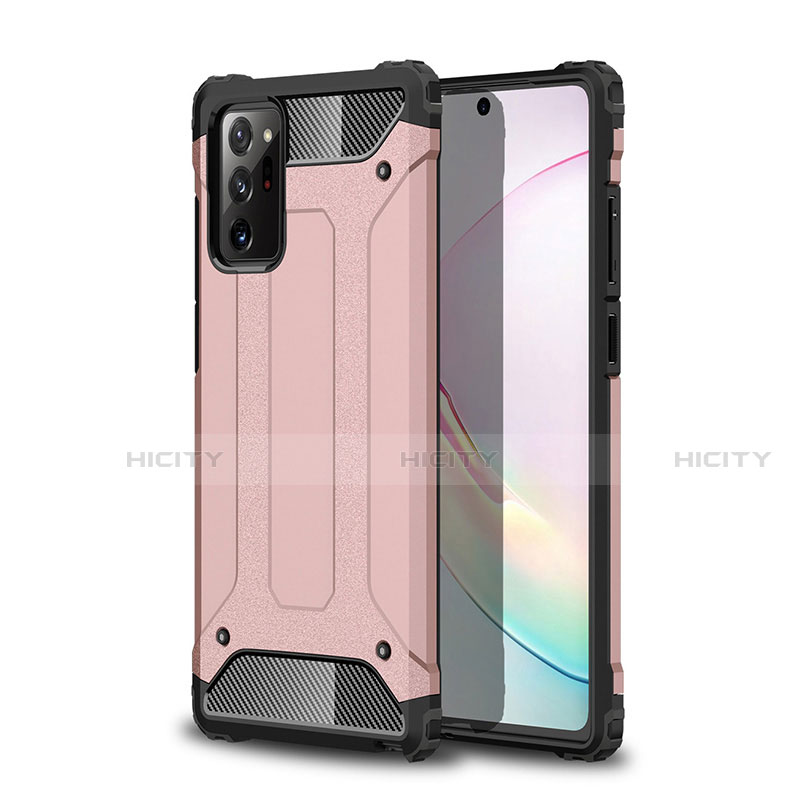 Silikon Hülle Handyhülle und Kunststoff Schutzhülle Hartschalen Tasche für Samsung Galaxy Note 20 5G Rosegold