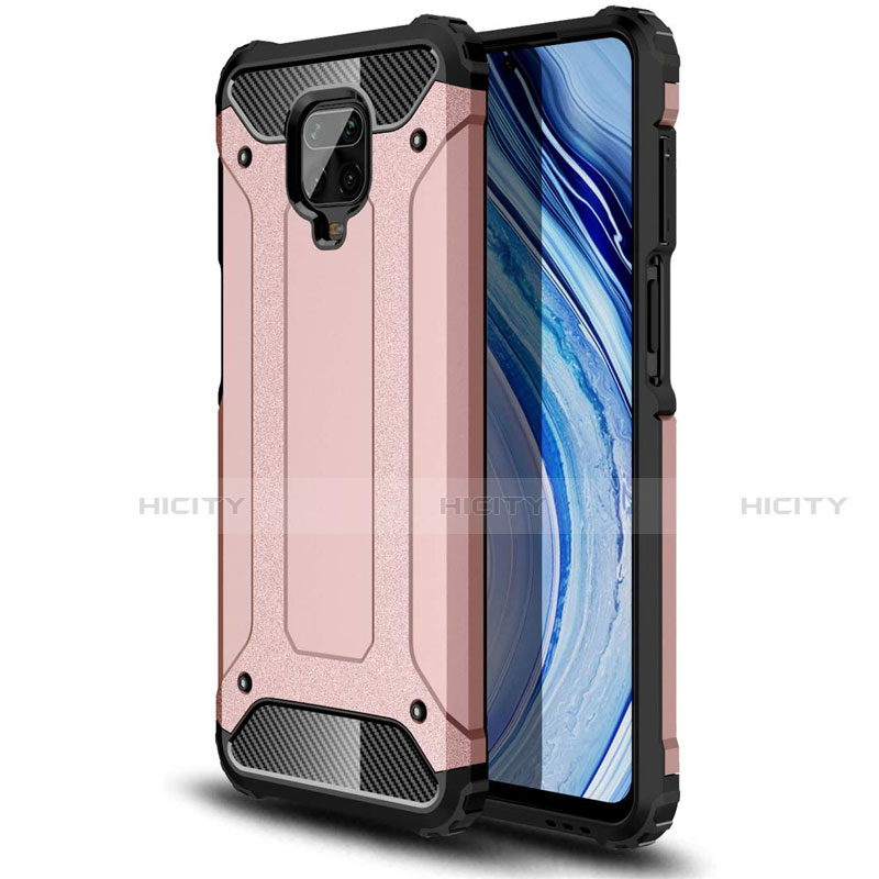 Silikon Hülle Handyhülle und Kunststoff Schutzhülle Hartschalen Tasche für Xiaomi Poco M2 Pro Rosegold