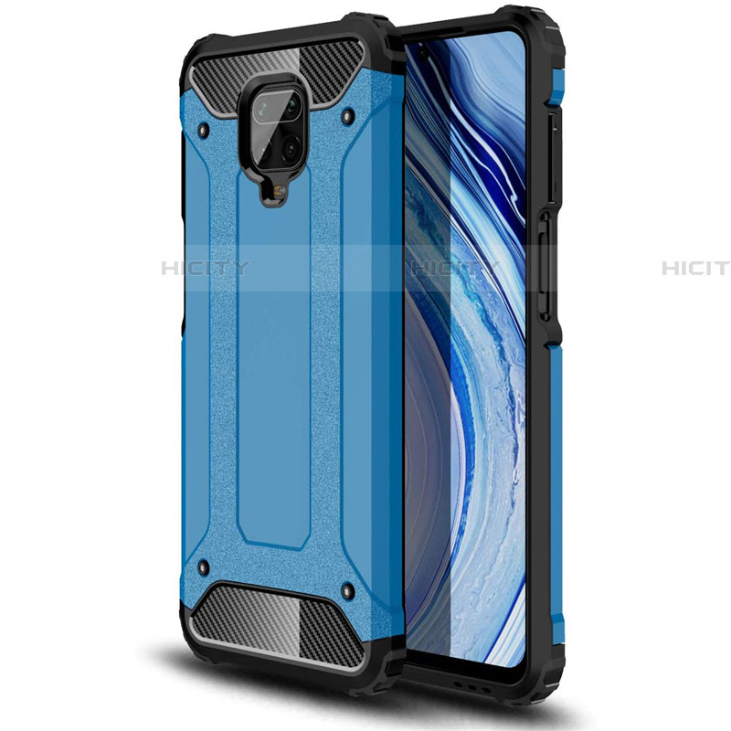 Silikon Hülle Handyhülle und Kunststoff Schutzhülle Hartschalen Tasche für Xiaomi Redmi Note 9S Hellblau Plus