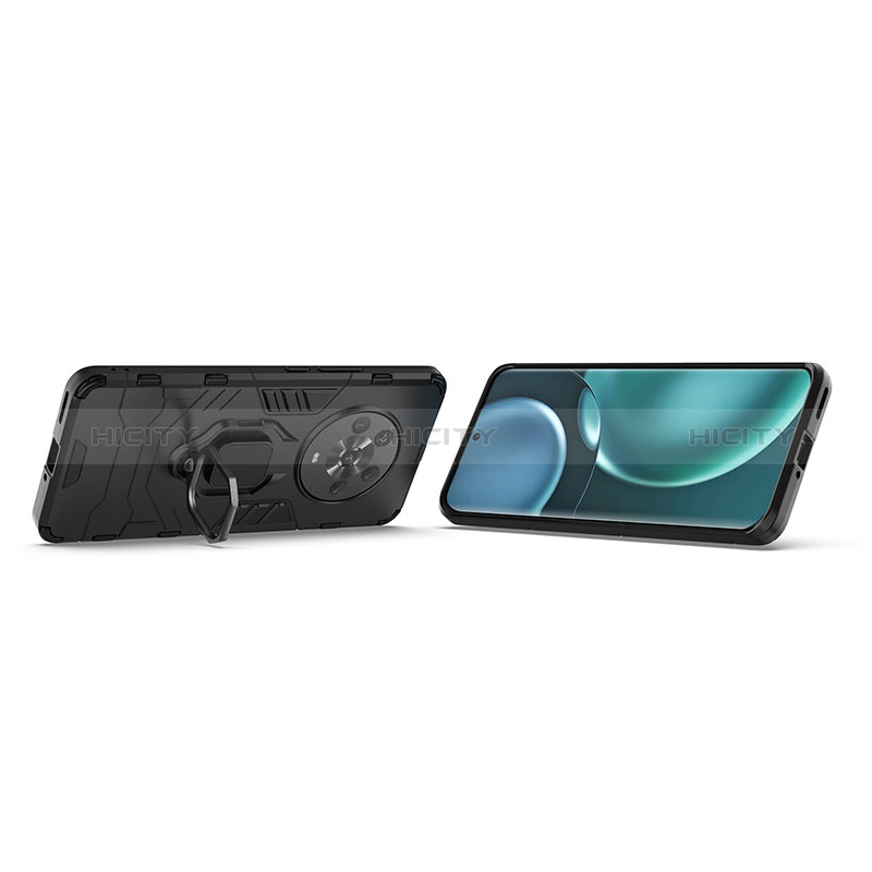 Silikon Hülle Handyhülle und Kunststoff Schutzhülle Hartschalen Tasche mit Magnetisch Fingerring Ständer für Huawei Honor Magic4 5G