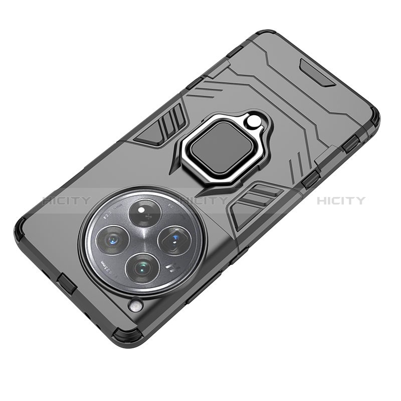 Silikon Hülle Handyhülle und Kunststoff Schutzhülle Hartschalen Tasche mit Magnetisch Fingerring Ständer für OnePlus 12R 5G