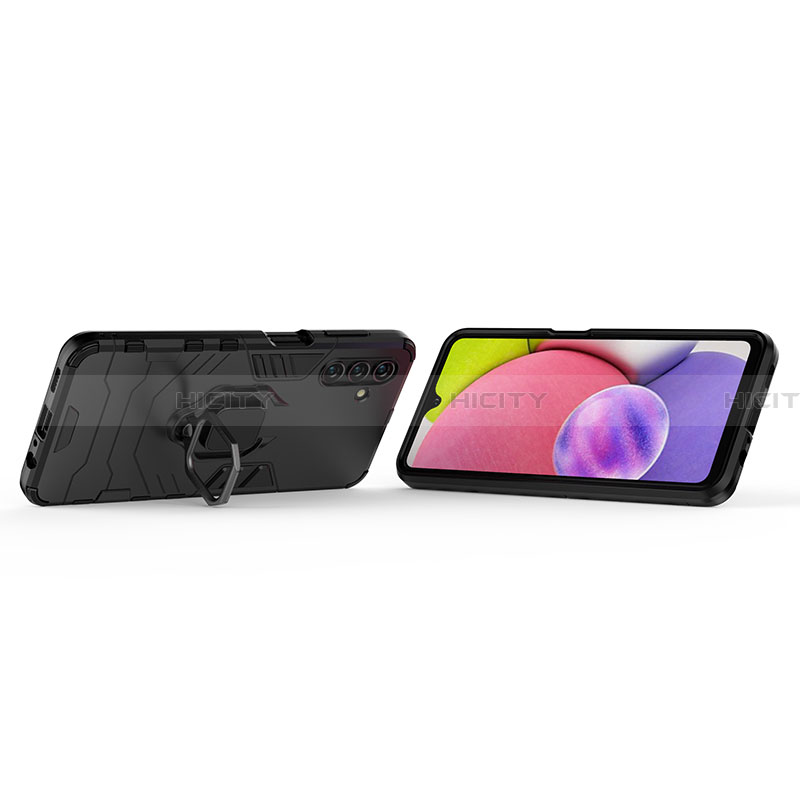 Silikon Hülle Handyhülle und Kunststoff Schutzhülle Hartschalen Tasche mit Magnetisch Fingerring Ständer für Samsung Galaxy A13 5G