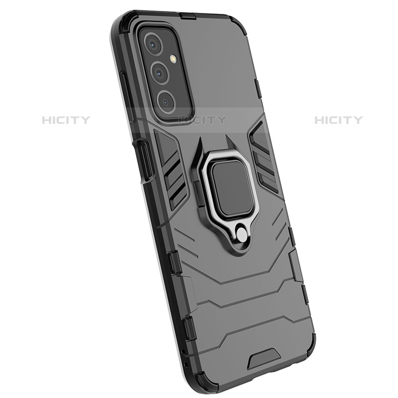 Silikon Hülle Handyhülle und Kunststoff Schutzhülle Hartschalen Tasche mit Magnetisch Fingerring Ständer für Samsung Galaxy M23 5G groß