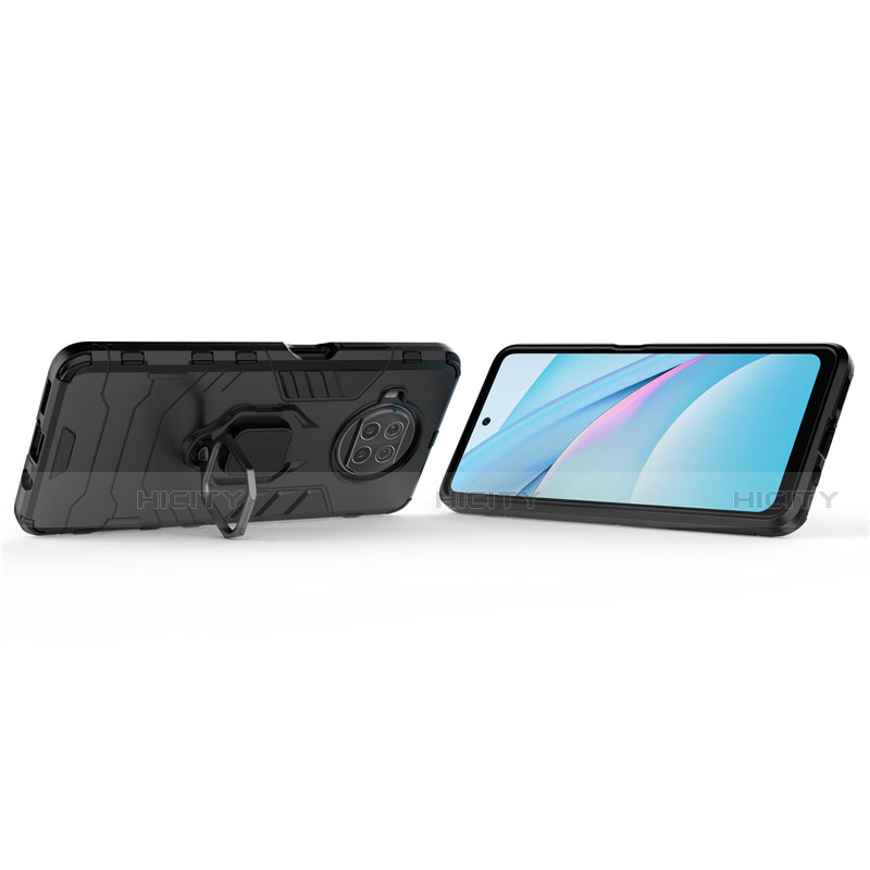 Silikon Hülle Handyhülle und Kunststoff Schutzhülle Hartschalen Tasche mit Magnetisch Fingerring Ständer für Xiaomi Mi 10i 5G groß