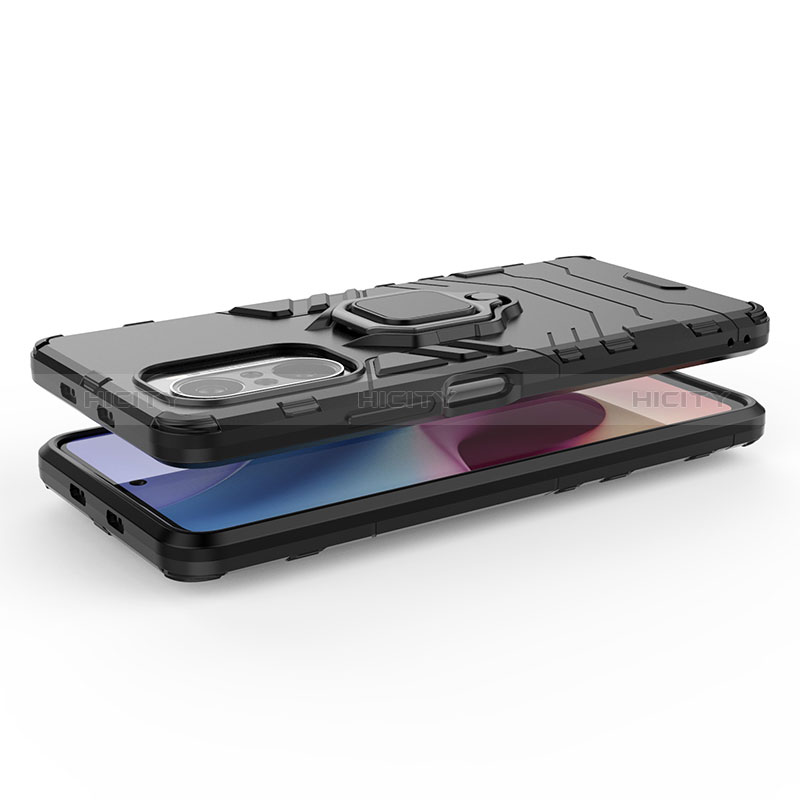 Silikon Hülle Handyhülle und Kunststoff Schutzhülle Hartschalen Tasche mit Magnetisch Fingerring Ständer für Xiaomi Mi 11i 5G
