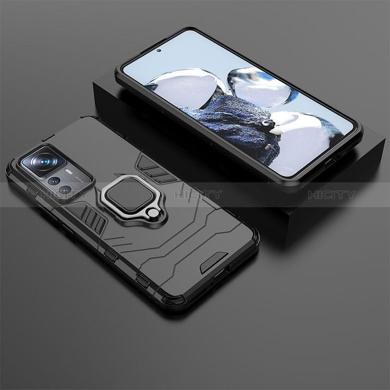 Silikon Hülle Handyhülle und Kunststoff Schutzhülle Hartschalen Tasche mit Magnetisch Fingerring Ständer für Xiaomi Mi 12T 5G