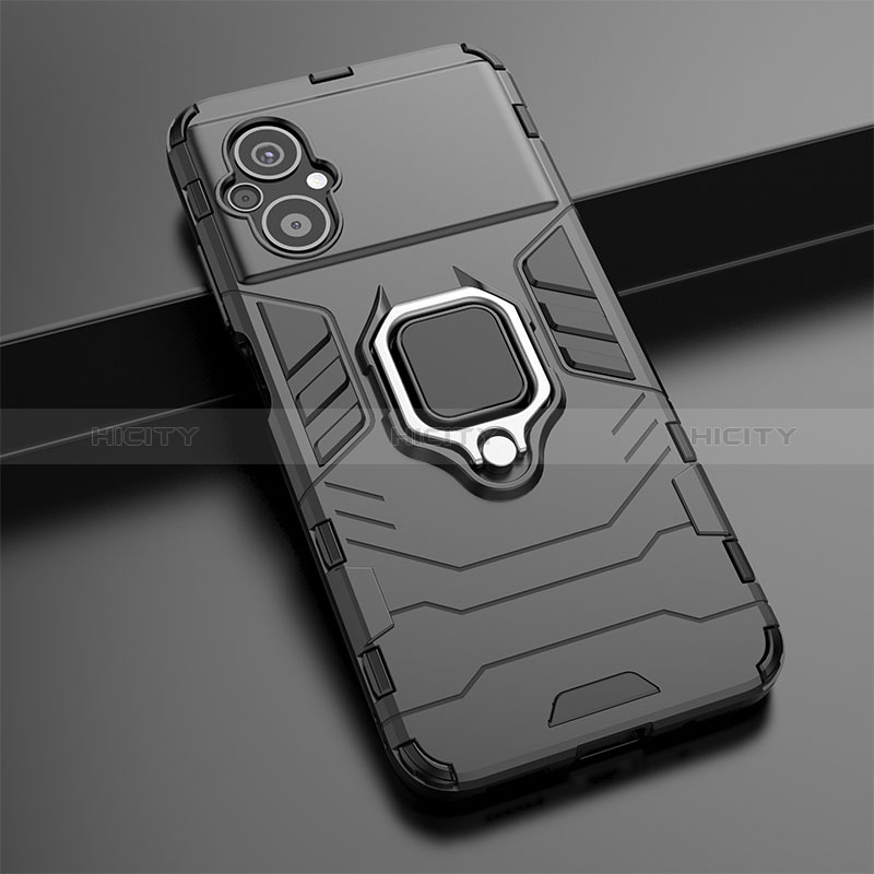 Silikon Hülle Handyhülle und Kunststoff Schutzhülle Hartschalen Tasche mit Magnetisch Fingerring Ständer für Xiaomi Poco M5 4G