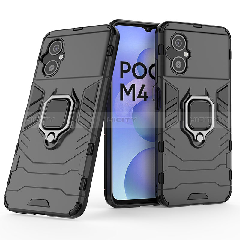 Silikon Hülle Handyhülle und Kunststoff Schutzhülle Hartschalen Tasche mit Magnetisch Fingerring Ständer für Xiaomi Redmi Note 11R 5G groß