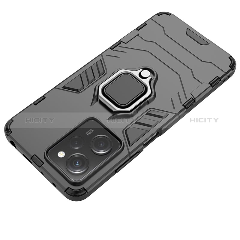 Silikon Hülle Handyhülle und Kunststoff Schutzhülle Hartschalen Tasche mit Magnetisch Fingerring Ständer für Xiaomi Redmi Note 12 Pro Speed 5G