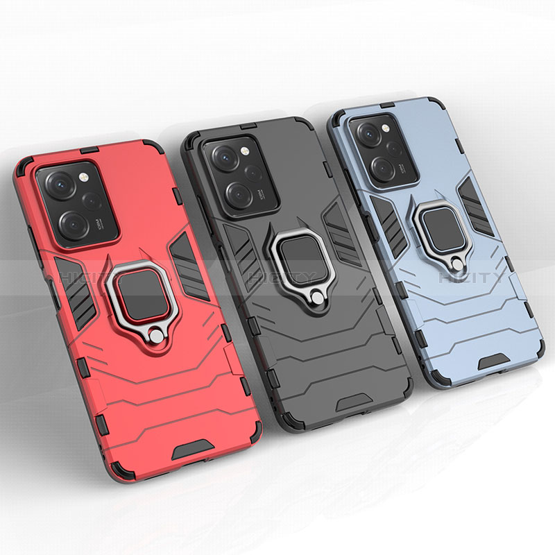 Silikon Hülle Handyhülle und Kunststoff Schutzhülle Hartschalen Tasche mit Magnetisch Fingerring Ständer für Xiaomi Redmi Note 12 Pro Speed 5G groß