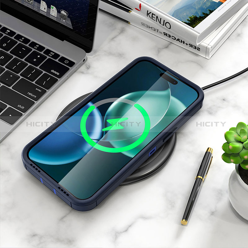 Silikon Hülle Handyhülle und Kunststoff Schutzhülle Hartschalen Tasche mit Magnetisch Fingerring Ständer J03S für Apple iPhone 13 Pro groß