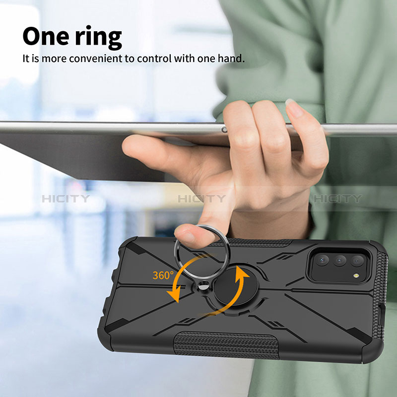 Silikon Hülle Handyhülle und Kunststoff Schutzhülle Hartschalen Tasche mit Magnetisch Fingerring Ständer JX1 für Nokia G100