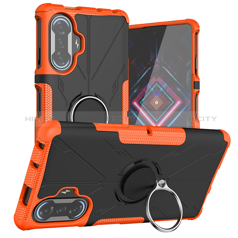 Silikon Hülle Handyhülle und Kunststoff Schutzhülle Hartschalen Tasche mit Magnetisch Fingerring Ständer JX1 für Xiaomi Poco F3 GT 5G