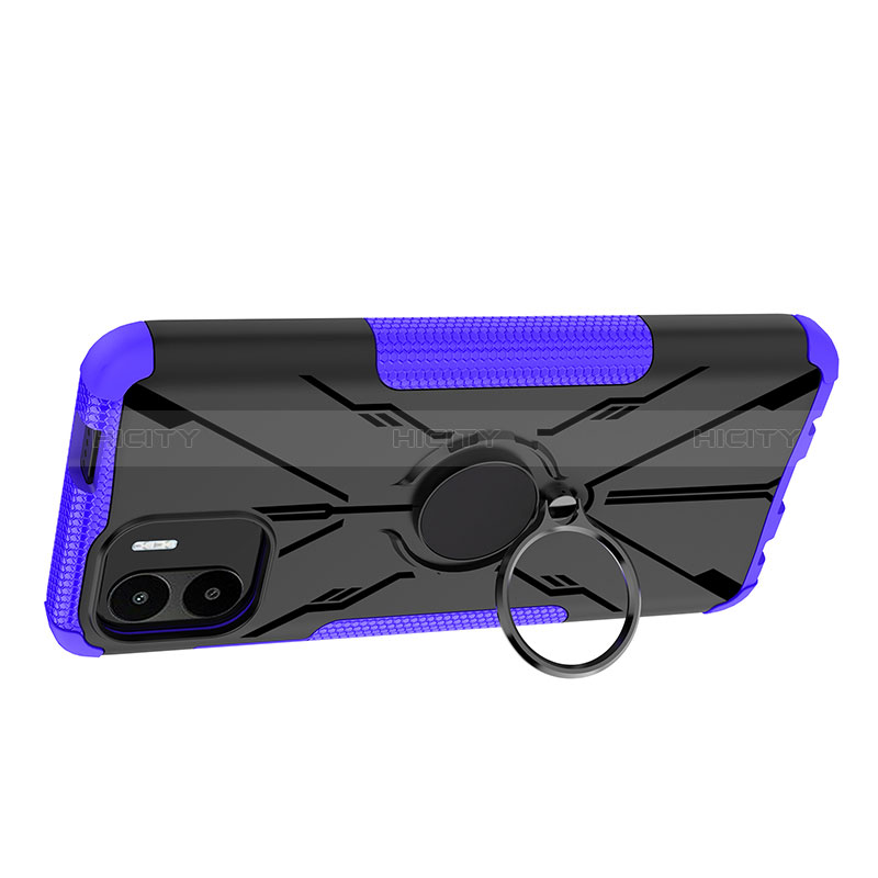 Silikon Hülle Handyhülle und Kunststoff Schutzhülle Hartschalen Tasche mit Magnetisch Fingerring Ständer JX1 für Xiaomi Redmi A2 Plus