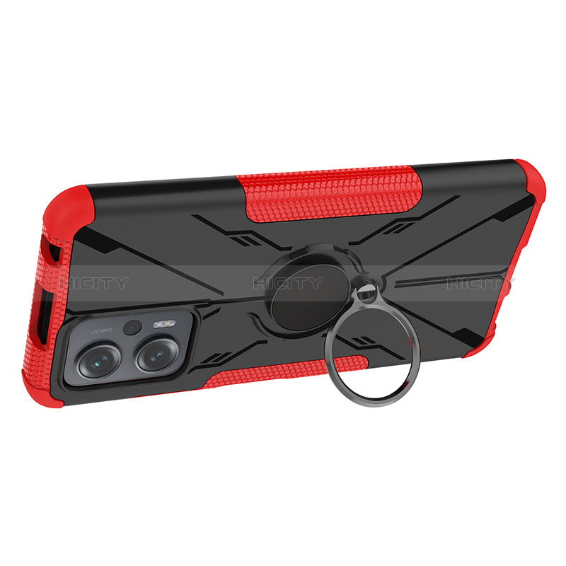 Silikon Hülle Handyhülle und Kunststoff Schutzhülle Hartschalen Tasche mit Magnetisch Fingerring Ständer JX1 für Xiaomi Redmi Note 11T Pro 5G