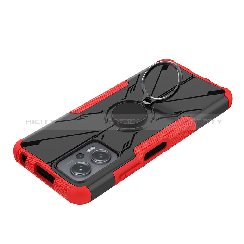 Silikon Hülle Handyhülle und Kunststoff Schutzhülle Hartschalen Tasche mit Magnetisch Fingerring Ständer JX2 für Xiaomi Poco X4 GT 5G
