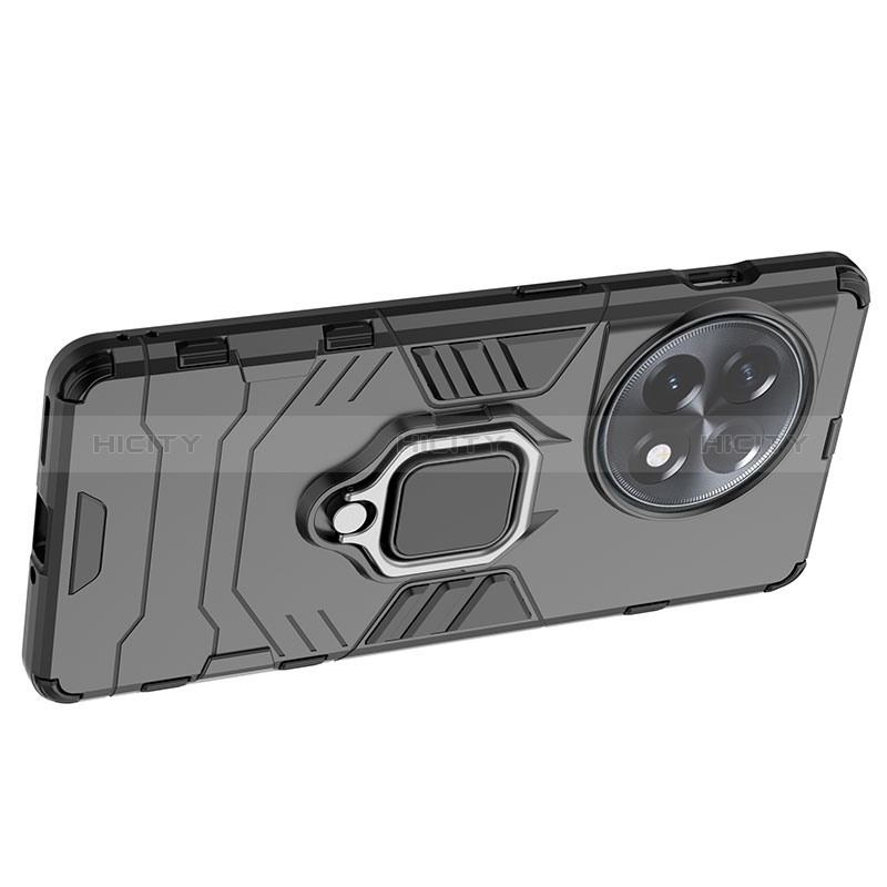 Silikon Hülle Handyhülle und Kunststoff Schutzhülle Hartschalen Tasche mit Magnetisch Fingerring Ständer KC1 für OnePlus Ace 2 5G