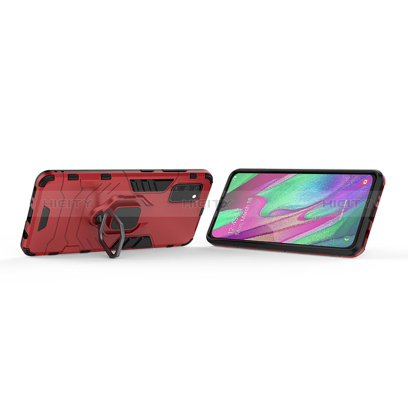 Silikon Hülle Handyhülle und Kunststoff Schutzhülle Hartschalen Tasche mit Magnetisch Fingerring Ständer KC1 für Samsung Galaxy A41