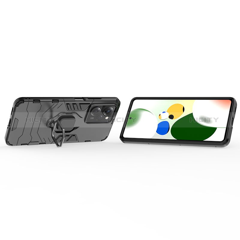 Silikon Hülle Handyhülle und Kunststoff Schutzhülle Hartschalen Tasche mit Magnetisch Fingerring Ständer KC1 für Xiaomi Poco X5 Pro 5G