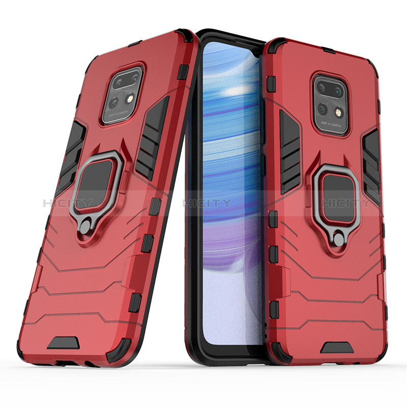 Silikon Hülle Handyhülle und Kunststoff Schutzhülle Hartschalen Tasche mit Magnetisch Fingerring Ständer KC1 für Xiaomi Redmi 10X Pro 5G