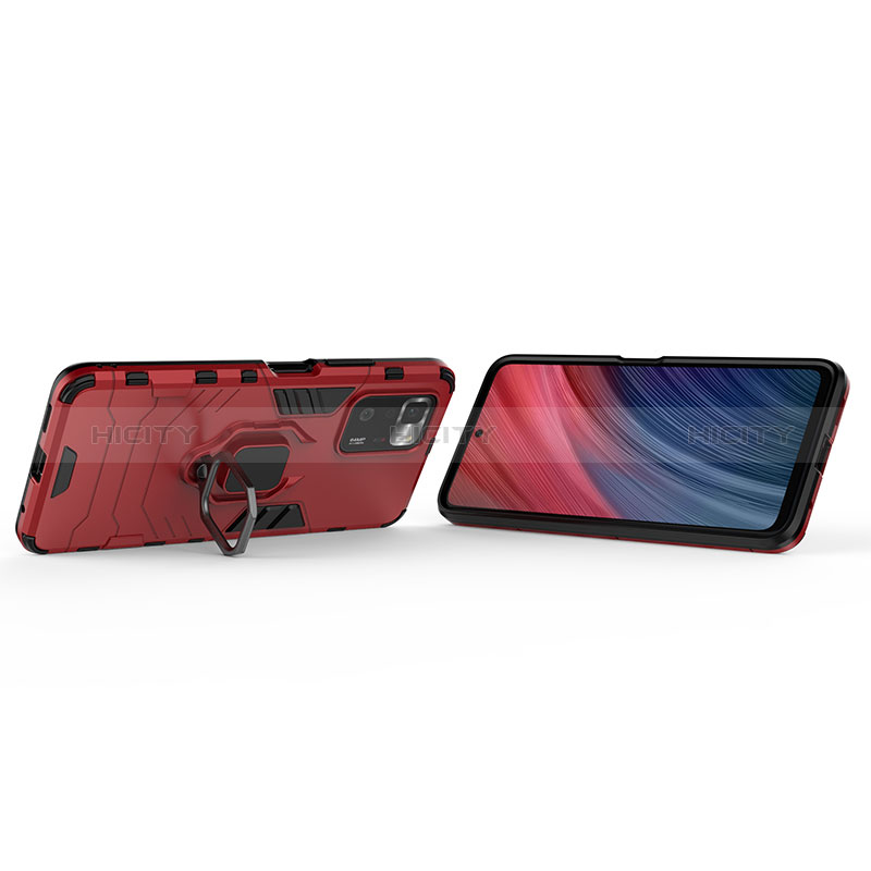 Silikon Hülle Handyhülle und Kunststoff Schutzhülle Hartschalen Tasche mit Magnetisch Fingerring Ständer KC1 für Xiaomi Redmi Note 10 Pro 5G