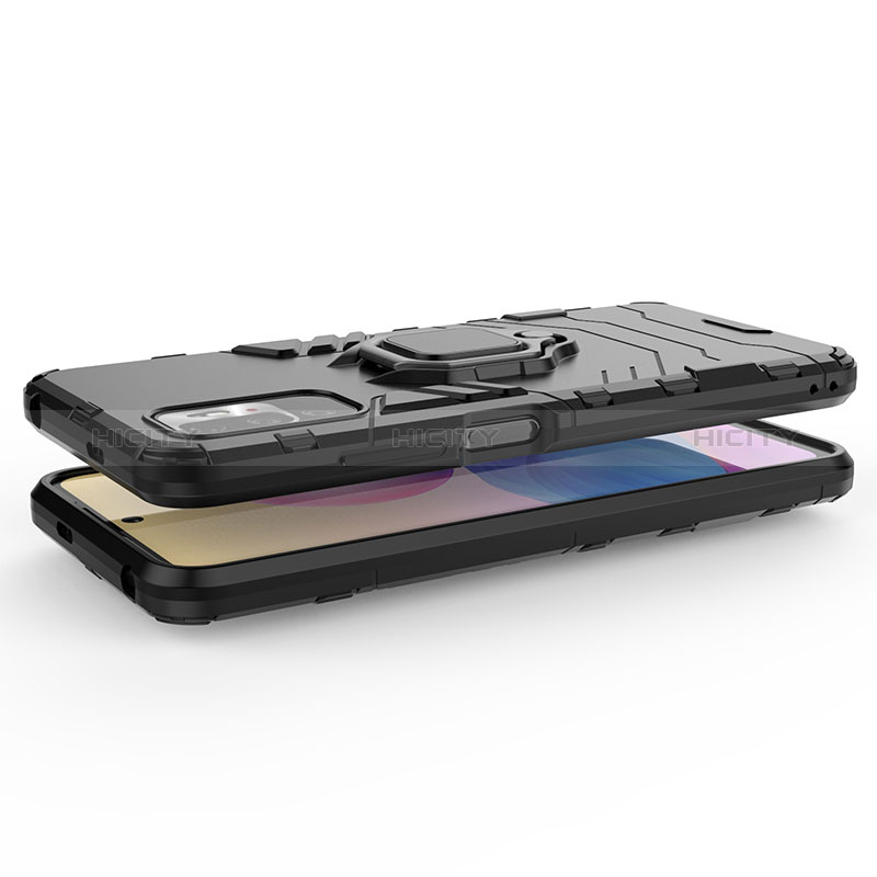 Silikon Hülle Handyhülle und Kunststoff Schutzhülle Hartschalen Tasche mit Magnetisch Fingerring Ständer KC1 für Xiaomi Redmi Note 11 SE 5G
