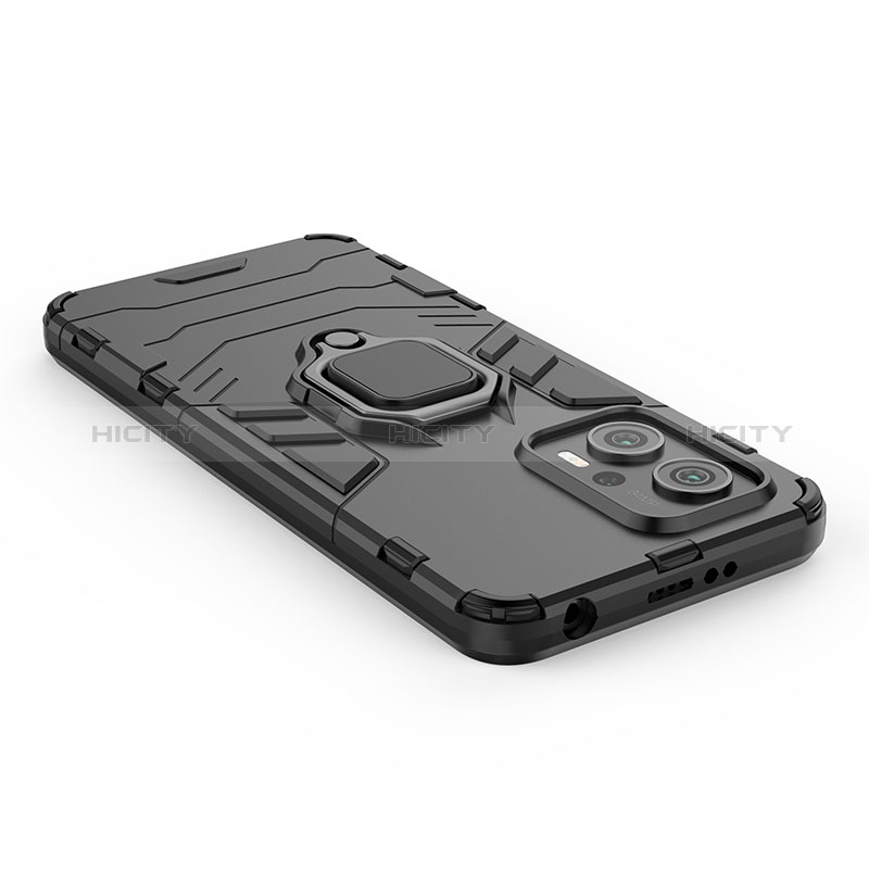 Silikon Hülle Handyhülle und Kunststoff Schutzhülle Hartschalen Tasche mit Magnetisch Fingerring Ständer KC1 für Xiaomi Redmi Note 11T Pro+ Plus 5G