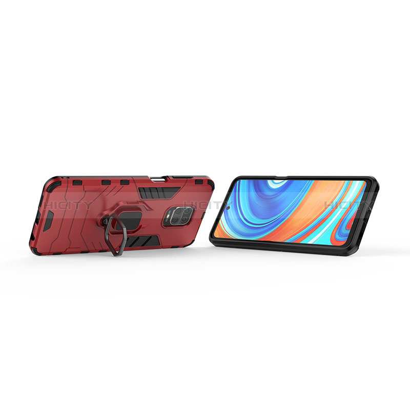 Silikon Hülle Handyhülle und Kunststoff Schutzhülle Hartschalen Tasche mit Magnetisch Fingerring Ständer KC1 für Xiaomi Redmi Note 9S