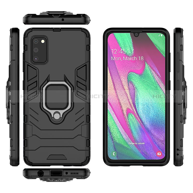 Silikon Hülle Handyhülle und Kunststoff Schutzhülle Hartschalen Tasche mit Magnetisch Fingerring Ständer KC2 für Samsung Galaxy A41