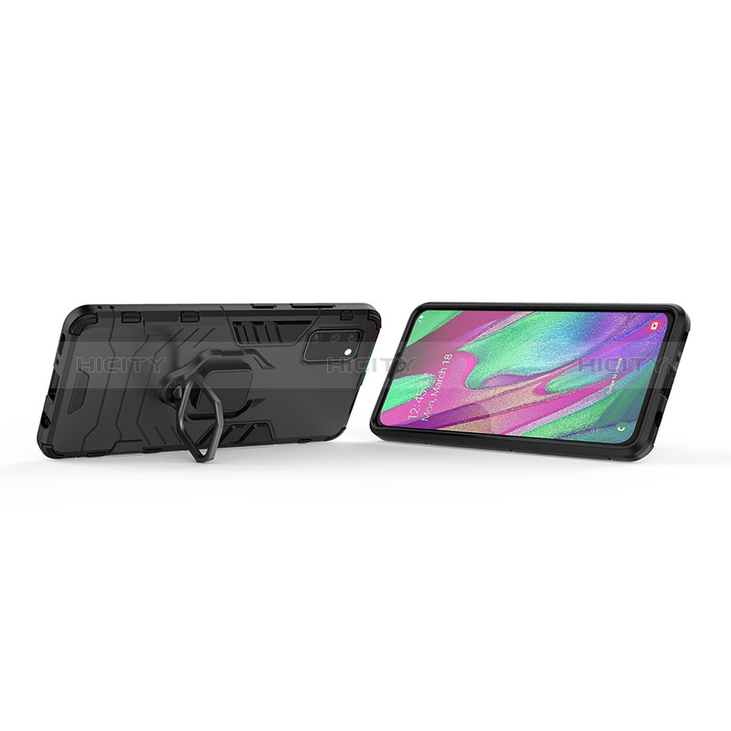 Silikon Hülle Handyhülle und Kunststoff Schutzhülle Hartschalen Tasche mit Magnetisch Fingerring Ständer KC2 für Samsung Galaxy A41