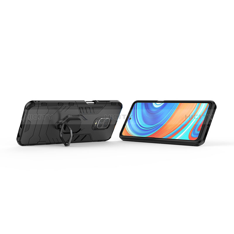 Silikon Hülle Handyhülle und Kunststoff Schutzhülle Hartschalen Tasche mit Magnetisch Fingerring Ständer KC2 für Xiaomi Poco M2 Pro groß