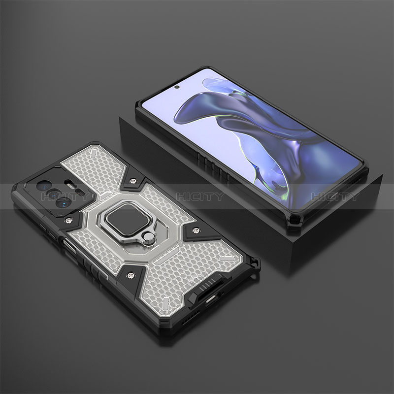 Silikon Hülle Handyhülle und Kunststoff Schutzhülle Hartschalen Tasche mit Magnetisch Fingerring Ständer KC3 für Xiaomi Mi 11T Pro 5G
