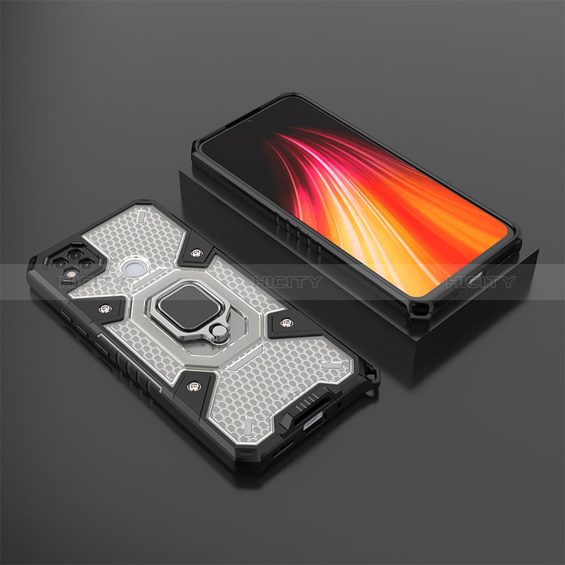 Silikon Hülle Handyhülle und Kunststoff Schutzhülle Hartschalen Tasche mit Magnetisch Fingerring Ständer KC3 für Xiaomi POCO C3 groß