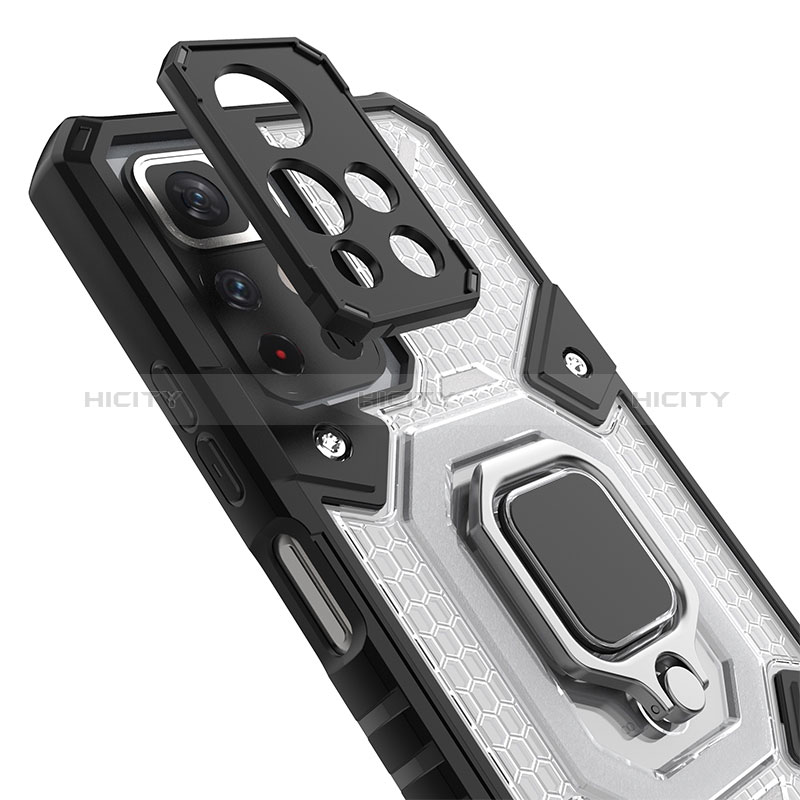 Silikon Hülle Handyhülle und Kunststoff Schutzhülle Hartschalen Tasche mit Magnetisch Fingerring Ständer KC3 für Xiaomi Poco M4 Pro 5G