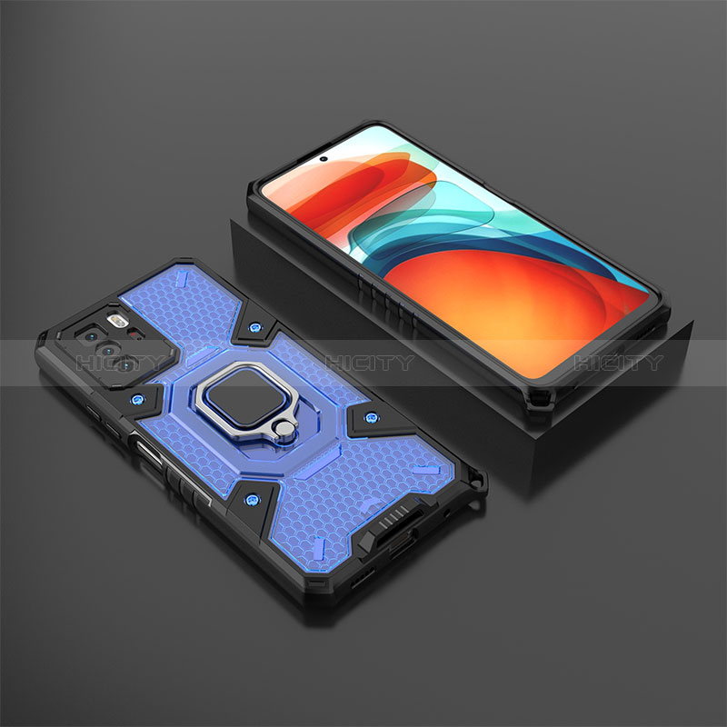 Silikon Hülle Handyhülle und Kunststoff Schutzhülle Hartschalen Tasche mit Magnetisch Fingerring Ständer KC3 für Xiaomi Redmi Note 10 Pro 5G