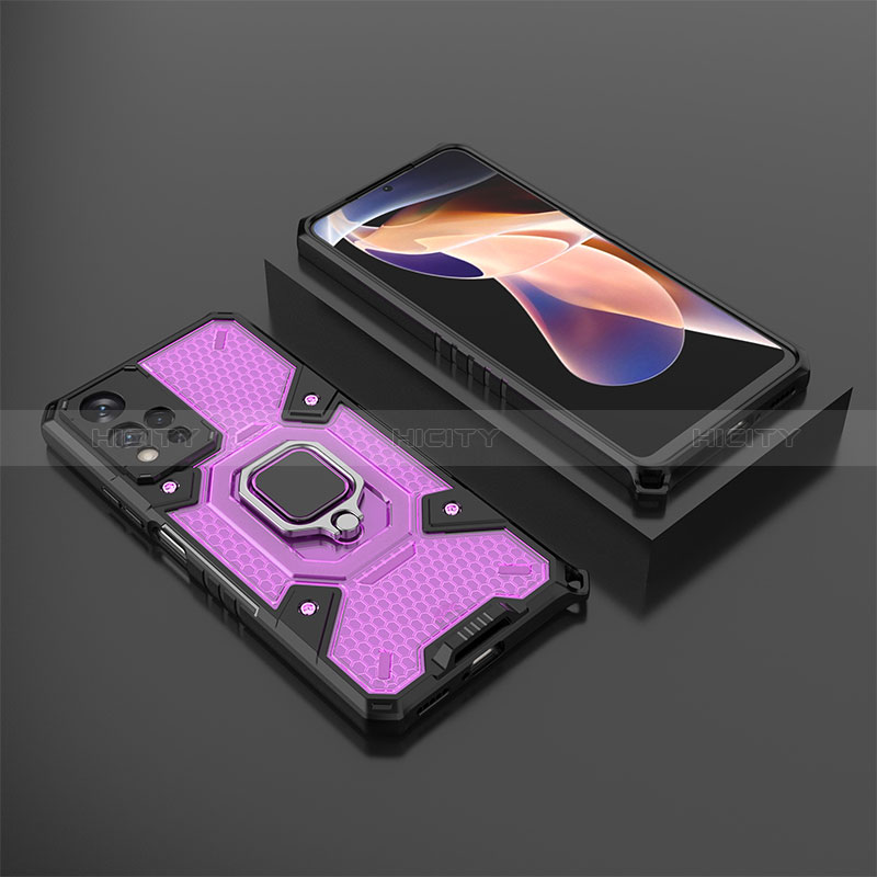 Silikon Hülle Handyhülle und Kunststoff Schutzhülle Hartschalen Tasche mit Magnetisch Fingerring Ständer KC4 für Xiaomi Mi 11i 5G (2022)