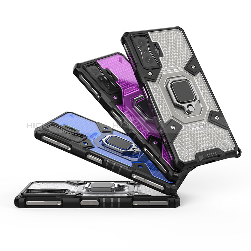 Silikon Hülle Handyhülle und Kunststoff Schutzhülle Hartschalen Tasche mit Magnetisch Fingerring Ständer KC4 für Xiaomi Poco F4 GT 5G groß